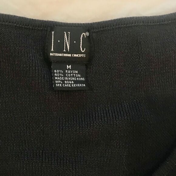 I.N.C women’s long sleeve top black waist length - Picture 5 of 5